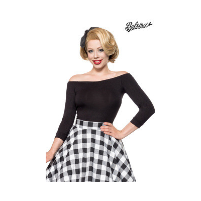 BELSIRA schulterfreies Retro Shirt black