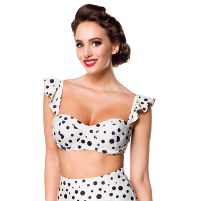 BELSIRA Vintage Bikinioberteil creme/schwarz