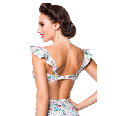 BELSIRA Vintage Bikinioberteil gruen/pink/gelb
