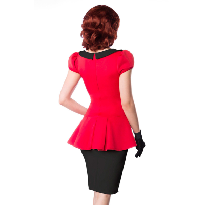 BELSIRA Kleid mit Bubikragen Red Black