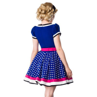 BELSIRA Kleid mit Gürtel blau/rosa/weiß