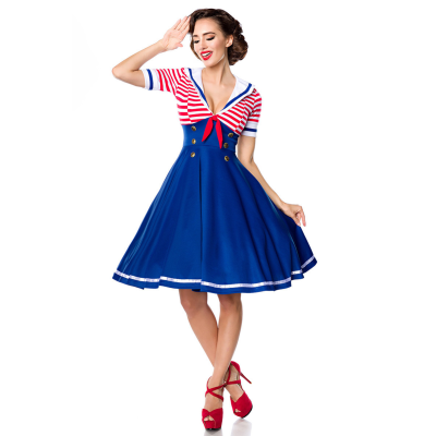 BELSIRA Swing-Kleid im Marinelook blau/rot/weiss