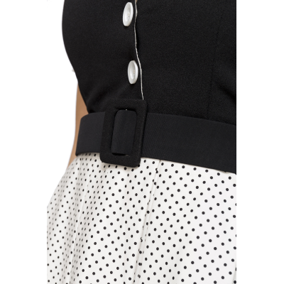 BELSIRA Kleid mit Punkten schwarz/weiss