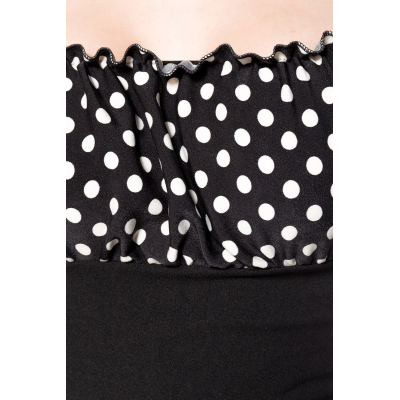 BELSIRA Jersey-Top schwarz/weiss/dots