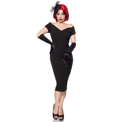 BELSIRA schulterfreies Kleid schwarz