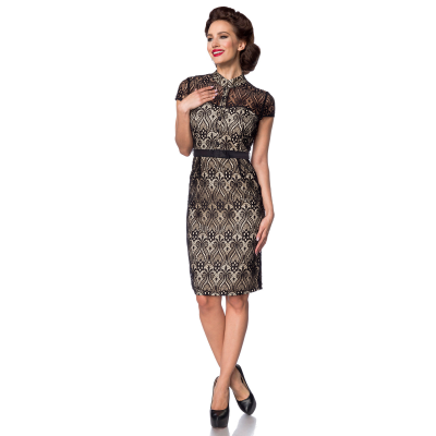 BELSIRA Spitzenkleid schwarz/creme