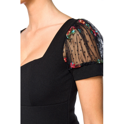 BELSIRA Kleid mit Puffärmeln schwarz