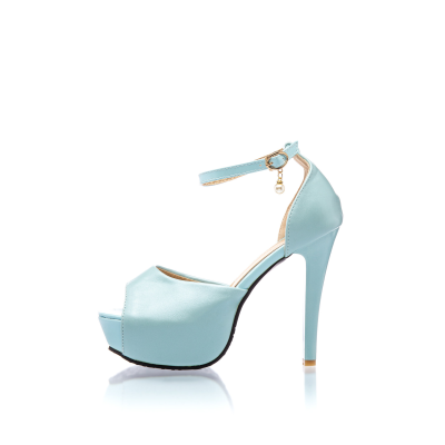 BELSIRA Retro Riemchen-Pumps Light Blue