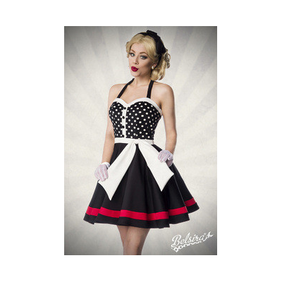 BELSIRA Neckholder Kleid schwarz/weiss/rot