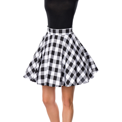 BELSIRA kurzer Swing-Rock schwarz/weiss