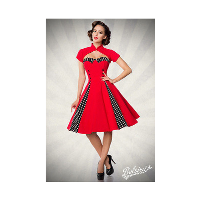 BELSIRA Vintage-Kleid mit Bolero rot/schwarz/weiss