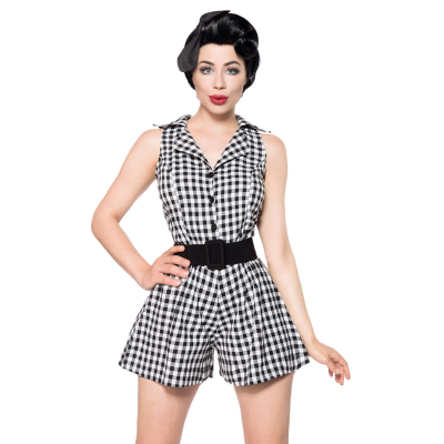 BELSIRA Retro-Jumpsuit schwarz/weiss