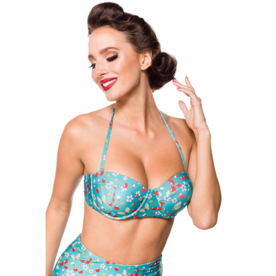 BELSIRA Vintage Bikinioberteil gruen/weiss