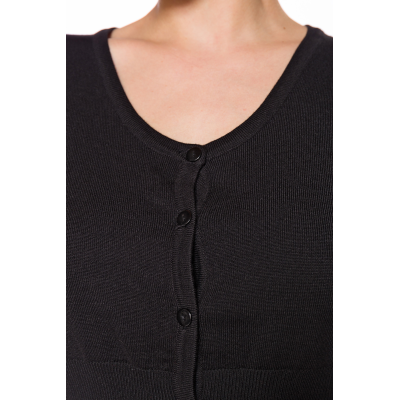 BELSIRA Vintage Kurzarm-Strickjacke black