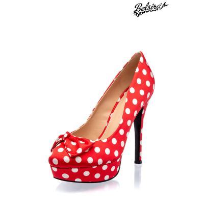 BELSIRA Retro Pumps rot/weiss
