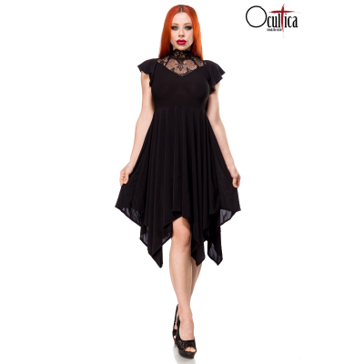 OCULTICA Kleid mit Spitzeneinsatz schwarz