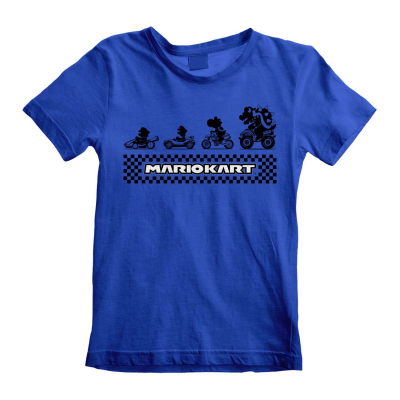 Nintendo Super Mario Kart - Silhouettes (Unisex Blue T-Shirt) 12-13 Years blue