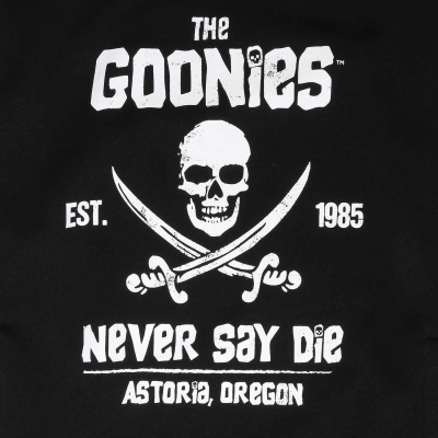 ** Superheroes Inc. Goonies - Never Say Die (Unisex Black Contrast Pullover Hoodie)  ** Schwarz