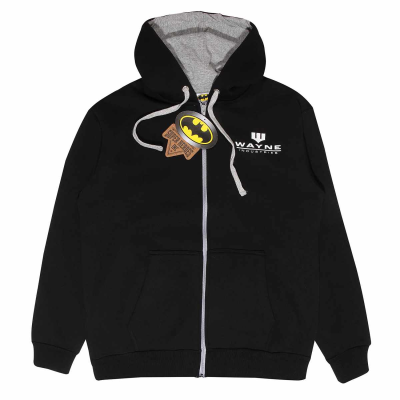 Superheroes Inc. DC Batman - Wayne Industries (Unisex Black Contrast Zip Up Contrast Hood)  Schwarz