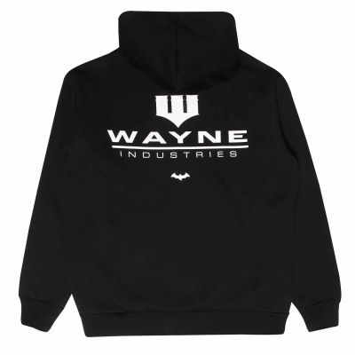 Superheroes Inc. DC Batman - Wayne Industries (Unisex Black Contrast Zip Up Contrast Hood)  Schwarz