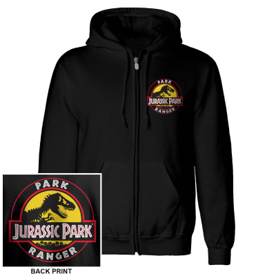 Jurassic Park - Park Ranger (Unisex Black Zip-Up Hoodie)  Schwarz