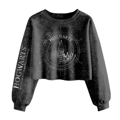 ** Superheroes Inc. Harry Potter - Hogwarts Constellation (Womens Black Sweatshirt Cropped)  ** Schwarz