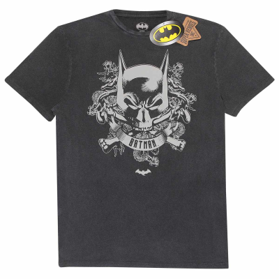 ** Superheroes Inc. DC Batman - Skull Crest (Unisex Vintage Black Premium T-Shirt)  ** Vintage Black