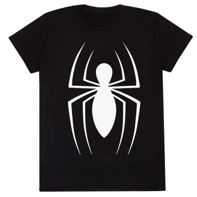 Marvel Comics Spider-Man - Classic Logo (Unisex Black T-Shirt)  Schwarz