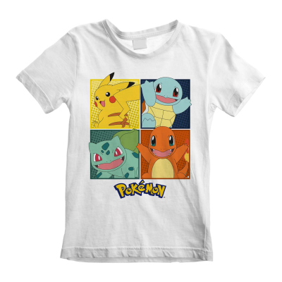 Pokemon - Squares (Unisex White T-Shirt) 5-6 Years weiß