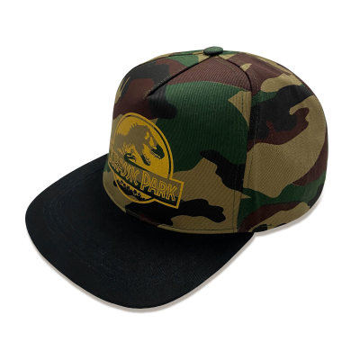 Jurassic Park - Gold Logo Camo (Unisex Multi  Snapback Cap)  multi