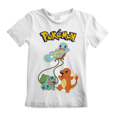 Pokemon - Original Trio (Unisex White T-Shirt) 7-8 Years weiß