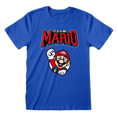 ** Nintendo Super Mario - Mario Varsity (Unisex Blue T-Shirt)  ** Blau