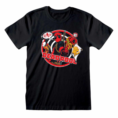 ** Marvel Comics Deadpool - Badge (Unisex Black T-Shirt)  ** Schwarz