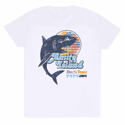 ** Jaws - Amity Island Shark Tours (Unisex Black T-Shirt)  ** Schwarz