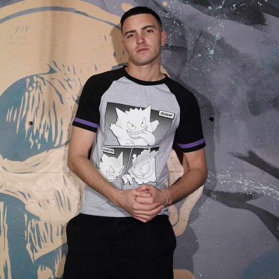 Pokemon - Shadow Pokemon (Unisex Heather Grey Raglan Longsleeve T-Shirt)  Heather Grey