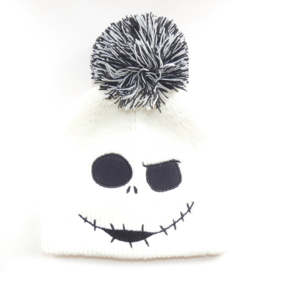 Nightmare Before Christmas - Jack Face Jumbo (Unisex White Beanie Pom)  weiß
