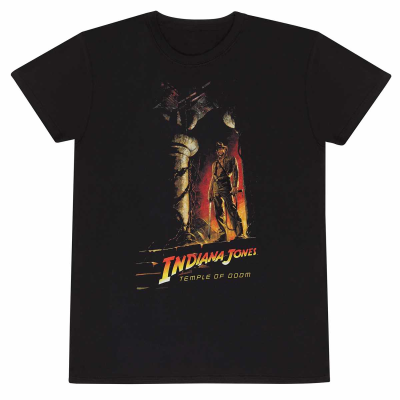 Indiana Jones - Temple Of Doom Poster (Unisex Black T-Shirt)  black