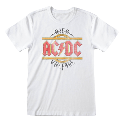 AC/DC - Vintage High Voltage (Unisex White T-Shirt)  White