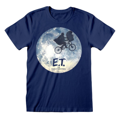 E.T - Moon Silhouette (Unisex Blue T-Shirt)  Blau