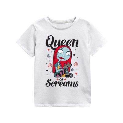 ** Nightmare Before Christmas - Queen Of Screams (Kids Unisex White T-Shirt) 9-11 Years ** weiß
