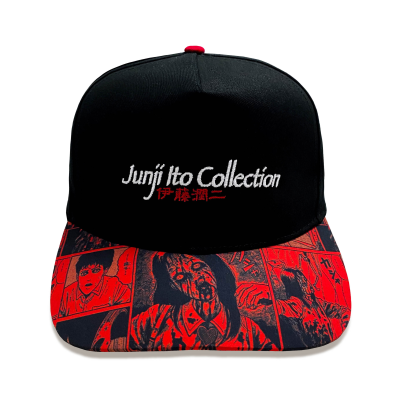 Junji-Ito - Logo And Printed (Unisex Black Baseball Cap)  Schwarz