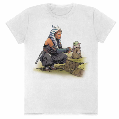 ** Star Wars: Mandalorian - Ashoka Grogu (Unisex White T-Shirt)  ** weiß