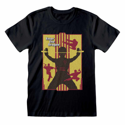 Bruce Lee Enter The Dragon WB100 - Poster (Unisex Black T-Shirt)  Schwarz