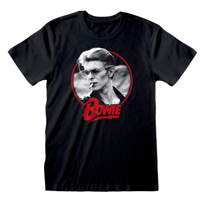 David Bowie - Smoking (Unisex Black T-Shirt)  black