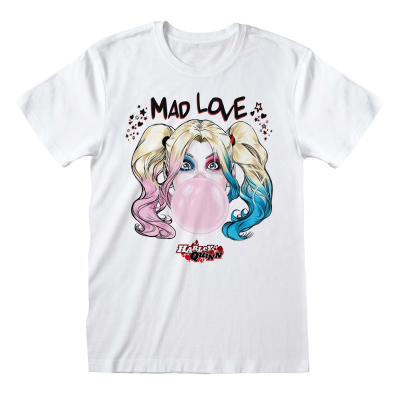 DC Comics Batman - Harley Quinn Mad Love (Unisex White T-Shirt)  White