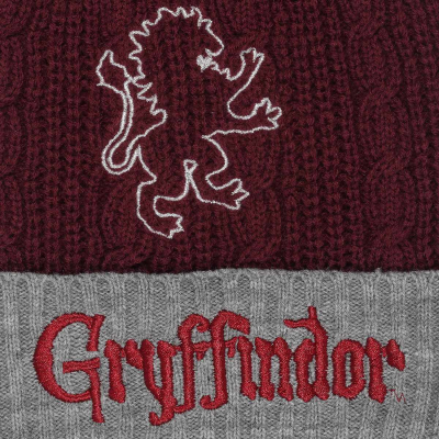 Harry Potter - Gryffindor House Fur (Unisex Red Beanie Pom)  red