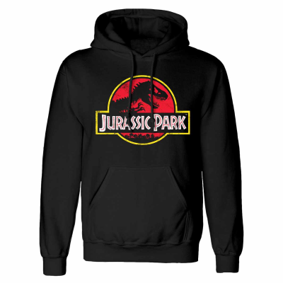 Jurassic Park - Classic Logo (Unisex Black Pullover Hoodie)  black