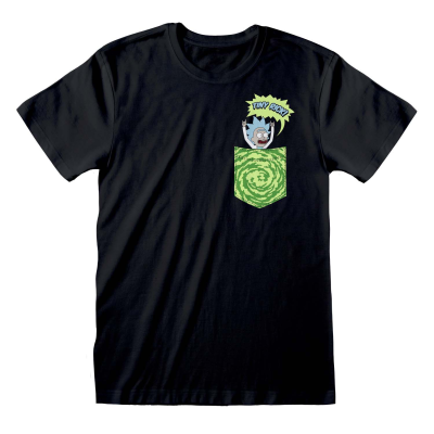 Rick And Morty - Tiny Pocket Rick (Unisex Black T-Shirt)  Schwarz