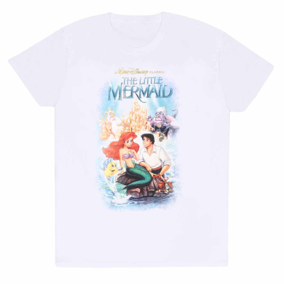 Disney Little Mermaid - Classic Poster (Unisex White T-Shirt)  White