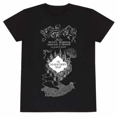 ** Harry Potter - Marauders Map (Unisex Black T-Shirt)  ** black